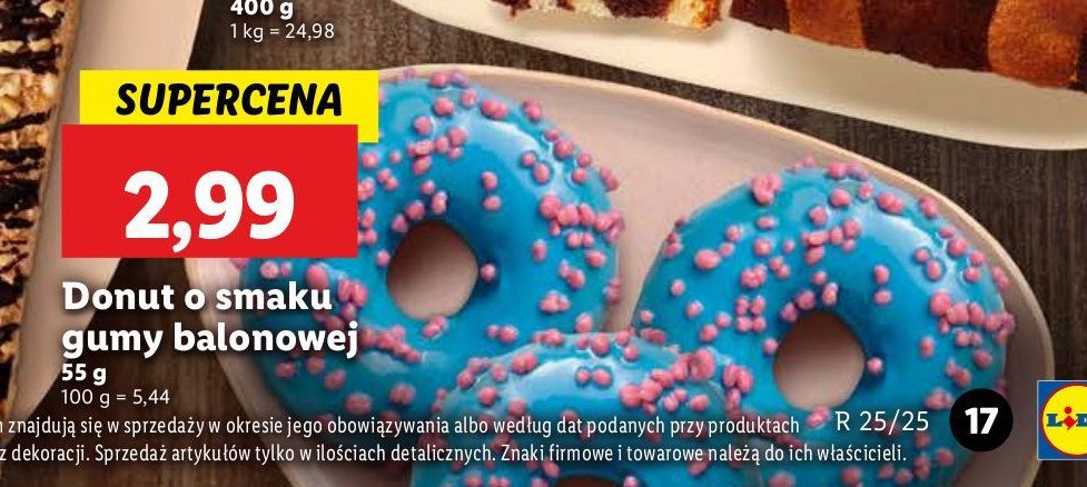 Donut o smaku gumy balonowej Cukiernia lidla promocja