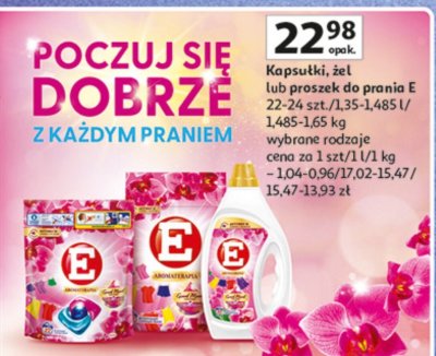 Kapsułki, żel lub proszek do prania E promocja w Auchan