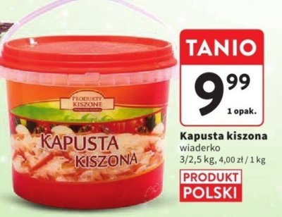 Kapusta kiszona wiadерko promocja w Intermarche