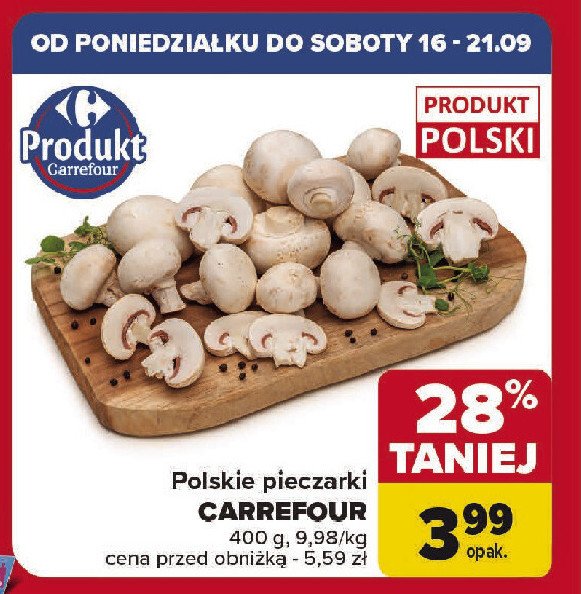 Pieczarki polska Carrefour promocja