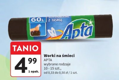 Worki na śmieci APTA wybrane rodzaje promocja w Intermarche