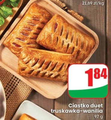 Ciastko duet truskawka-wanilia promocja w Dino