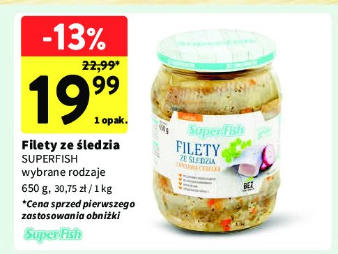 Filety śledziowe po polslu z cebulą Superfish promocja