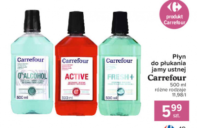 Płyn do płukania 0 alcohol Carrefour promocja