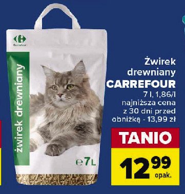 Żwirek dla kota drzewny Carrefour promocja w Carrefour Market