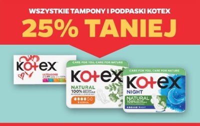 Wszystkie tampony podpaski -25% promocja w Netto