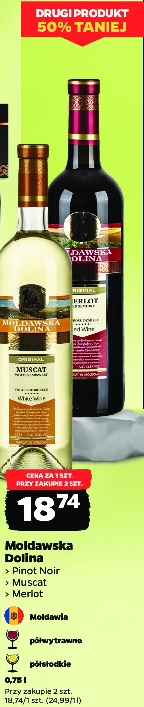 Wino Mołdawska dolina muscat promocja w Netto