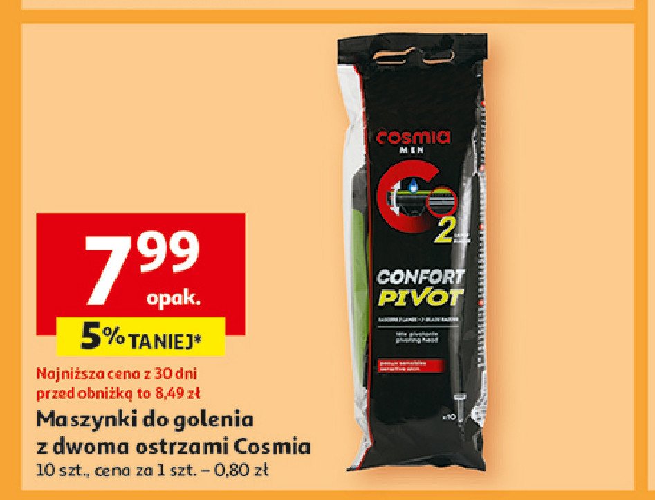 Maszynka do golenia 2 ostrza comfort Cosmia men promocja