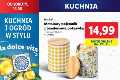 Pojemnik metalowy z bambusową pokrywką Wenko promocja