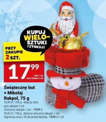 Świąteczny but + Mikołaj Rakpol, 75 g promocja w Twój Market