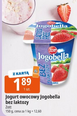 Jogurt owocowy Jogobella bez laktozy Zott promocja w Leclerc