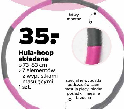 Hula-hoop składane 73-83 cm promocja w Biedronka