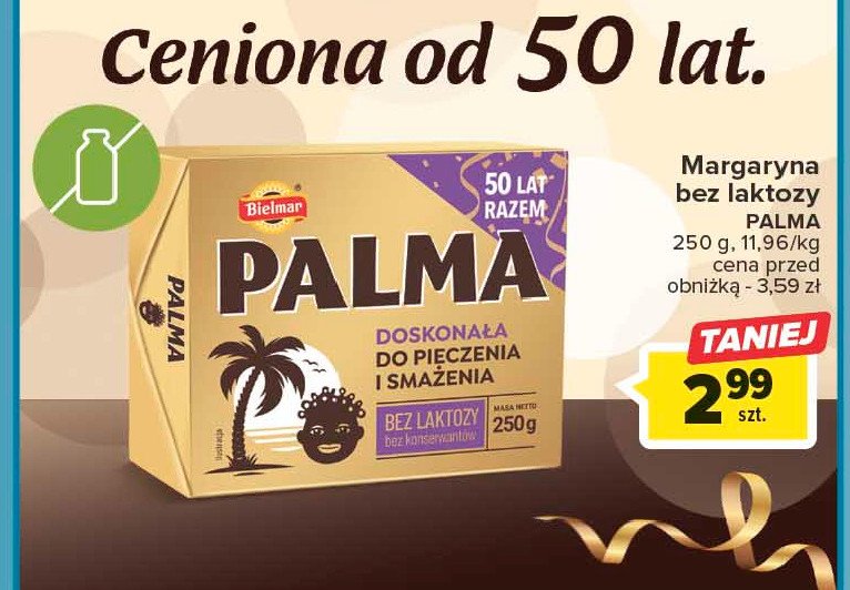 Margaryna bez laktozy Palma bielmar promocja