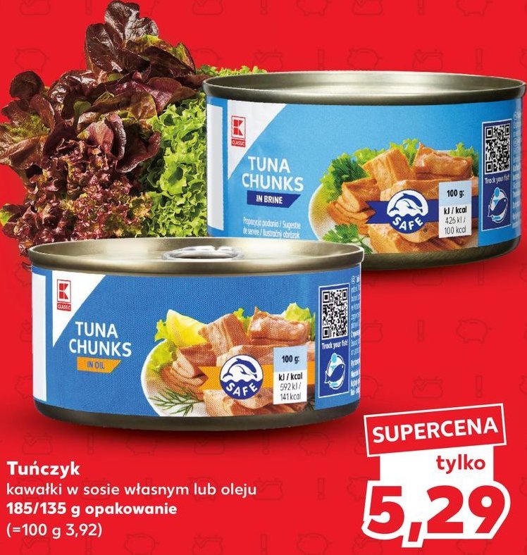 Tuńczyk kawałki w sosie własnym K-classic promocja w Kaufland