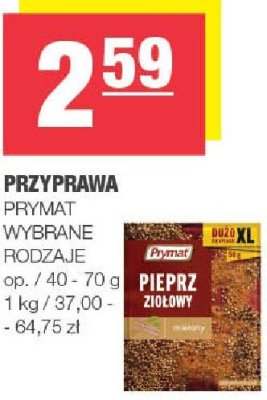 Przyprawa pieprz ziołowy PRYMAT wybrane rodzaje promocja w SPAR