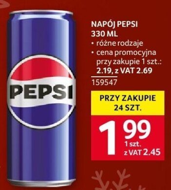 Napój Pepsi 330ml promocja w Selgros