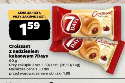 Croissant z nadzieniem czekoladowym promocja w Netto