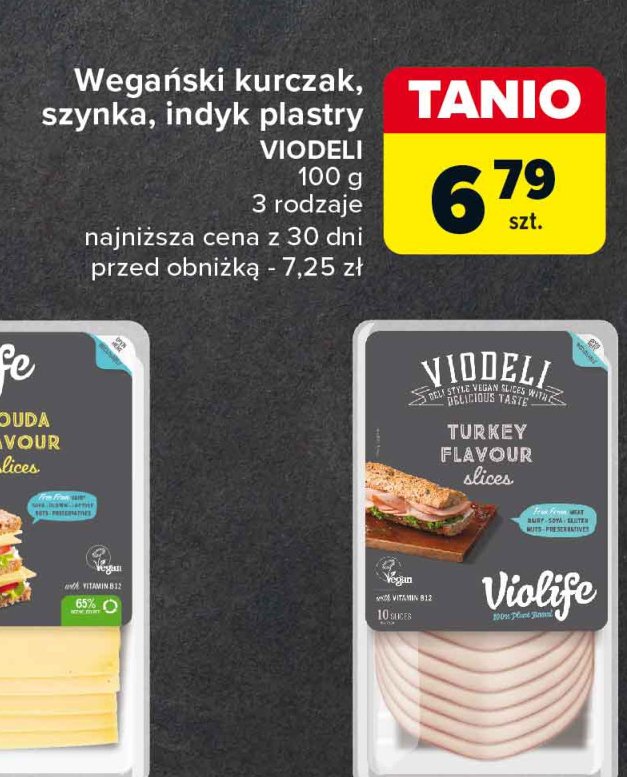 Plastry wegańskie o smaku szynki Violife promocja