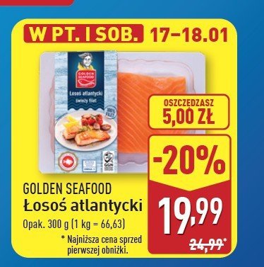 Łosoś atlantycki filet Golden seafood promocja w Aldi