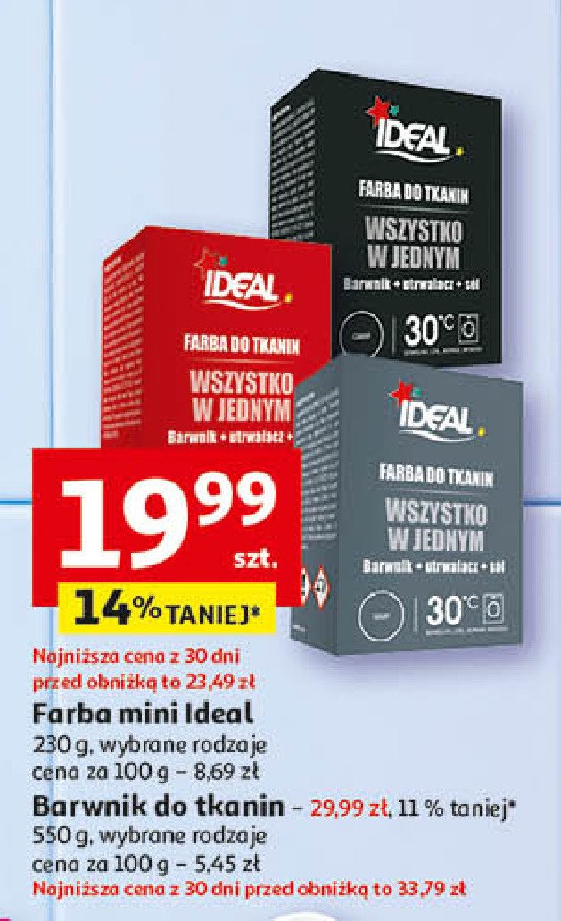 Barwnik do tkanin czarny Ideal promocja