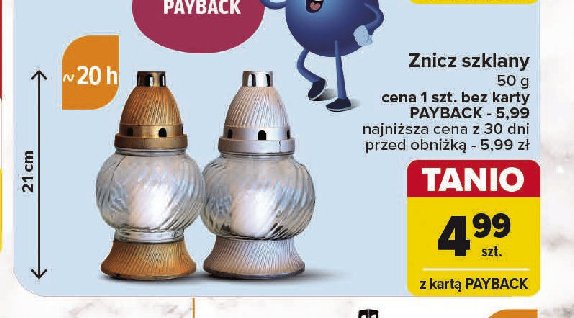 Znicz szklany 50 g promocja