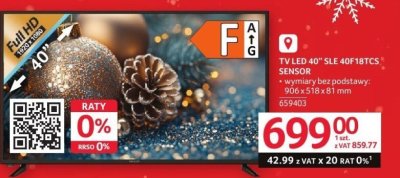 Telewizor SLE 40F18TCS 40 cali promocja w Selgros