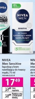Krem do twarzy łagodzący nawilżający Nivea men sensitive promocja