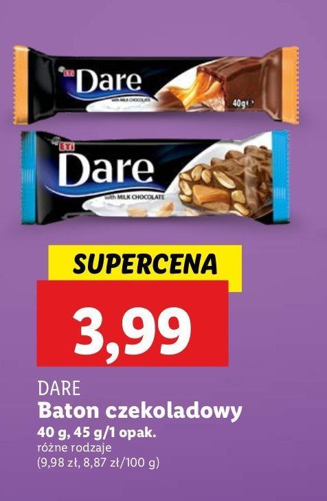 Baton mleczny Eti dare promocja w Lidl