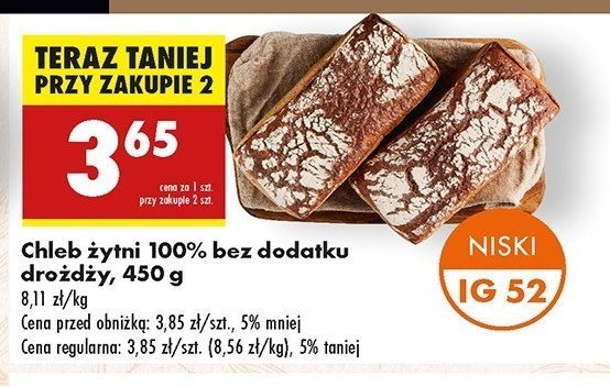 Chleb żytni bez drożdży promocja