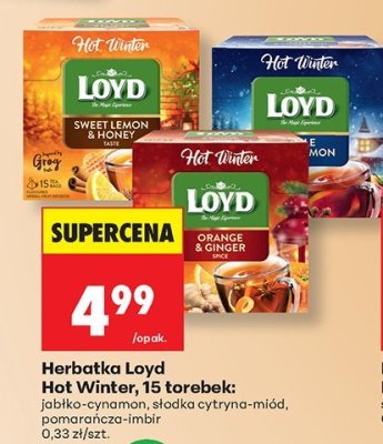 Herbatka Loyd Hot Winter słodka cytryna-miód promocja w Biedronka