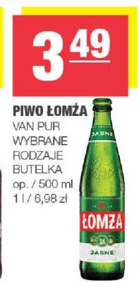 Piwo Łomża Van Pur wybrane rodzaje promocja w SPAR