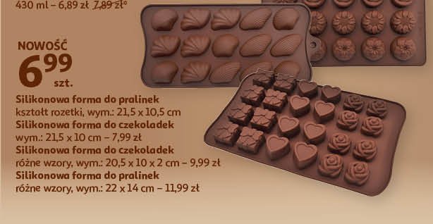 Forma silikonowa do czekoladek 20.5 x 10 x 2 cm promocja