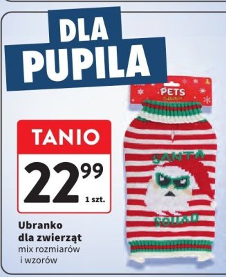 Ubranka dla zwierząt mix rozmiarów i wzorów promocja w Intermarche