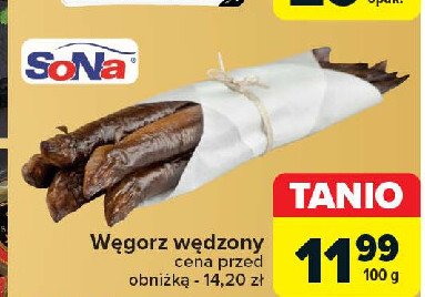 Węgorz wędzony na gorąco Sona promocja w Carrefour