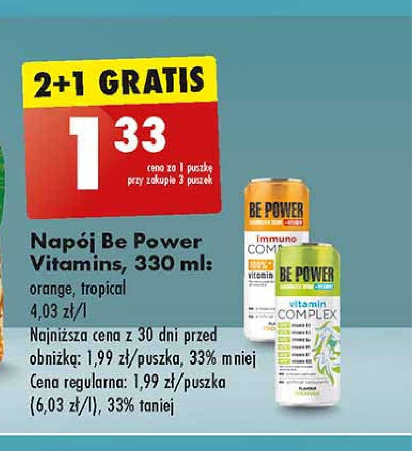 Napój orange Be power promocja