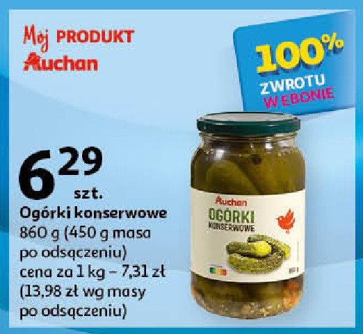 Ogórki konserwowe Auchan promocja