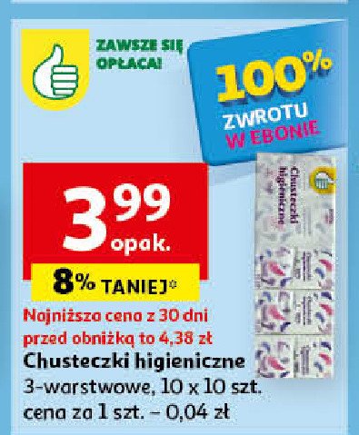 Chusteczki higieniczne 3-warstwowe Podniesiony kciuk promocja