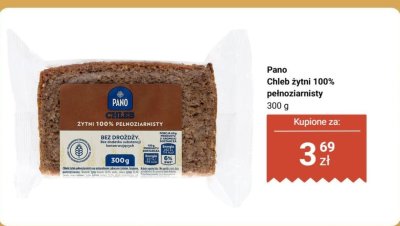 Chleb żytni 100% pełnoziarnisty Pano promocja w Biedronka