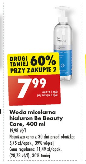 Woda micelarna hialuron Be beauty care promocja