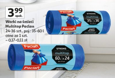 Worki na śmieci Multitop Paclan promocja w Auchan