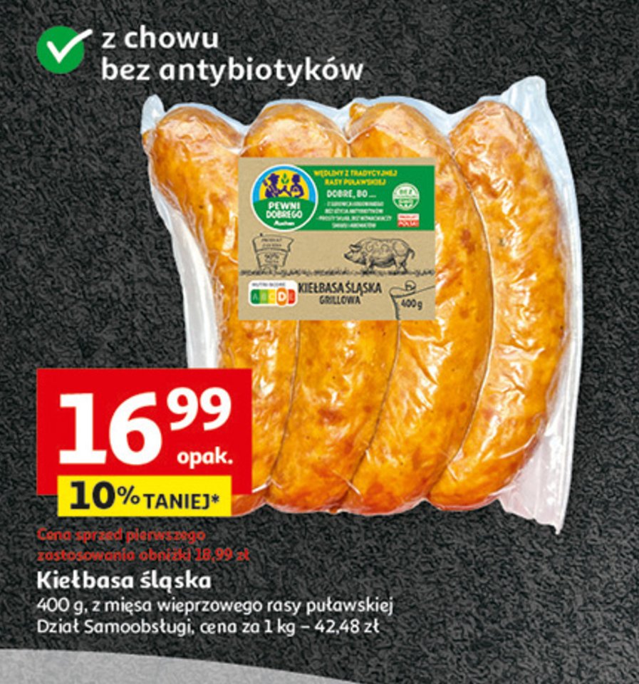 Kiełbasa ślaska Auchan pewni dobrego promocja