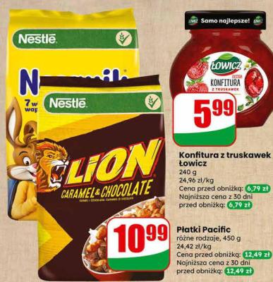 Płatki Pacific różne rodzaje Nestle promocja w Dino