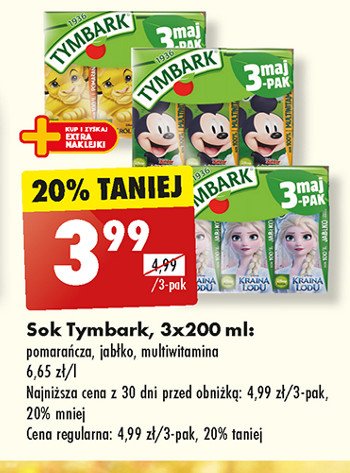 Sok myszka miki Tymbark kartonik promocja w Biedronka