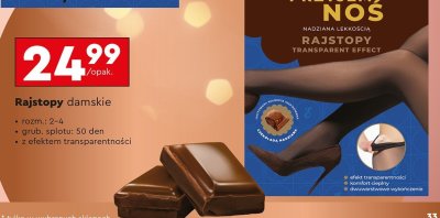 Rajstopy damskie z efektem transparentności 50 den promocja w Biedronka
