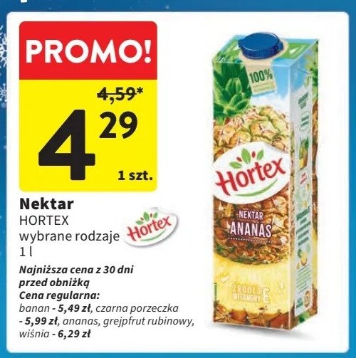 Nektar bananowy Hortex promocja