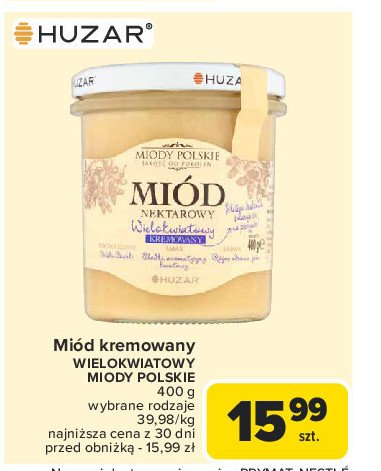 Miód nektarowy wielokwiatowy Miody polskie promocja w Carrefour Market