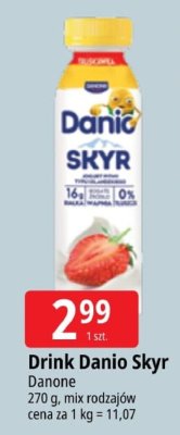Drink Danio Skyr truskawka Danone promocja w Leclerc