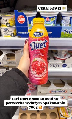 Jogurt Duet malina-porzeczka promocja w Dino