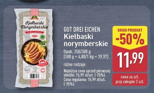 Kie艂baski norymberskie Gut drei eichen promocja