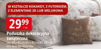 Poduszka dekoracyjna świąteczna promocja w Leclerc